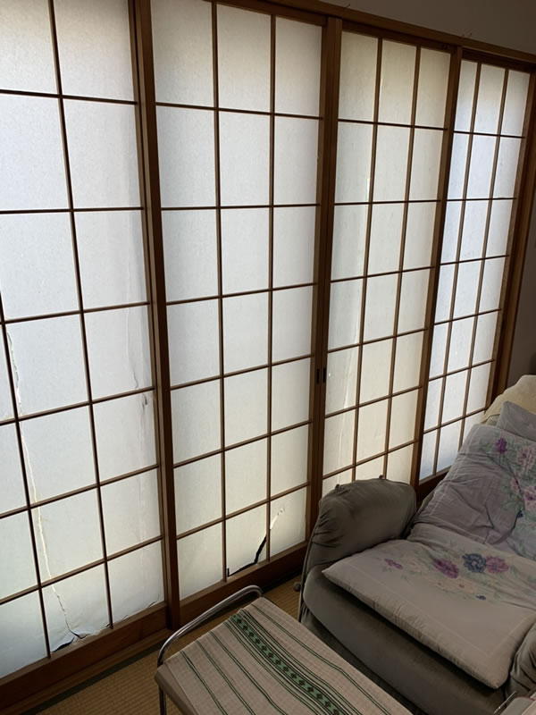 郡上市のお客様障子の張替え写真