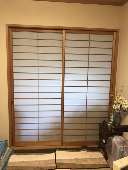 神戸市東灘区のお客様障子の張替え写真