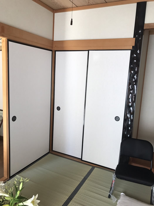 神戸市兵庫区のお客様襖の張替え写真