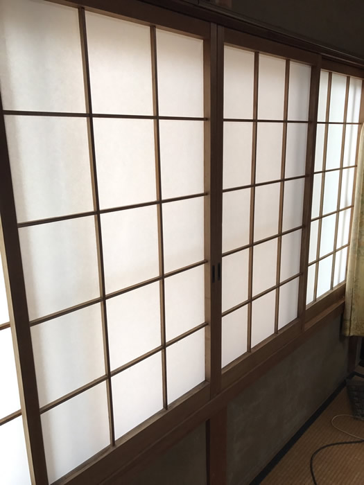 京都市右京区のお客様障子の張替え写真