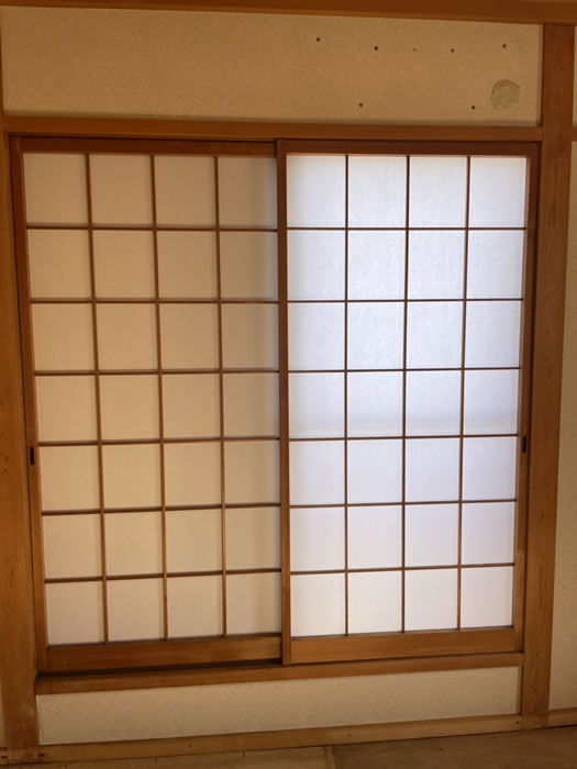 甲府市のお客様障子の張替え写真