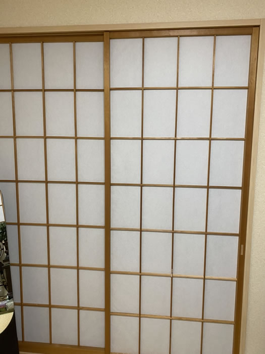 大月市のお客様障子の張替え写真