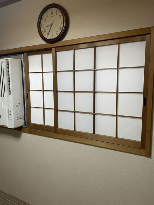 大月市のお客様障子の張替え写真