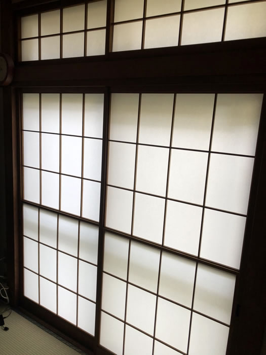 都留市のお客様障子の張替え写真