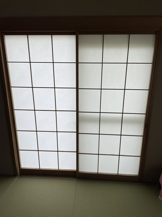 中央市のお客様障子の張替え写真